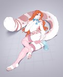 accelo_(character) anal anal_masturbation anal_penetration anthro anus big_tail clothed clothing collar crossdressing dildo dildo_in_ass dildo_insertion felid femboy fluffy fluffy_tail hair heterochromia hi_res legwear lingerie lying male mammal masturbation object_in_ass on_side orange_hair pantherine panties pawpads penetration sex_toy sex_toy_in_ass sex_toy_insertion smileeeeeee snow_leopard solo stirrup_stockings stockings tail thigh_highs underwear