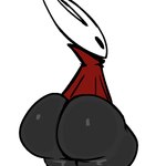 2_horns anthro big_butt black_butt black_eyes butt clothing female female_anthro glistening glistening_butt glistening_thighs horn huge_butt huge_thighs red_clothing red_robe robe simple_background solo thick_thighs white_background wide_hipped_anthro wide_hipped_female wide_hips nanodude78 hollow_knight team_cherry hornet_(hollow_knight) arthropod 2025 animated loop