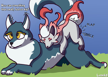ambiguous_penetration balls blue_body blue_fur doggystyle duo eyeliner eyes_closed female female_penetrated feral feral_on_feral feral_penetrated feral_penetrating feral_penetrating_feral feralized fluffy fluffy_tail from_behind_position fur genitals grey_body larger_penetrated larger_sub long_tail looking_pleasured looking_up lying makeup male male/female male_penetrating male_penetrating_female motion_lines obscured_penetration on_front penetration penile penile_penetration perching_position plap raised_tail red_body red_fur sex side_view simple_background size_difference small_top_big_bottom sound_effects submissive tail text thinking toony white_body white_fur yellow_eyes lotnik5 illumination_entertainment nintendo pokemon sing_(movie) porsha_crystal canid canine canis generation_8_pokemon hisuian_form hisuian_zorua mammal pokemon_(species) regional_form_(pokemon) wolf absurd_res hi_res shaded simple_shading