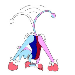 anthro ass_up butt camel_toe clogs clothing crossed_arms eyeless female flat_chested footwear gloves handwear jack-o'_pose looking_at_viewer looking_back pointed_tail pose presenting presenting_hindquarters rear_view sharp_teeth smile solo tail tail_motion tailwag teeth thin_arms thin_legs clown_with_teef bitey_(clown_with_teef) demon humanoid imp 1:1