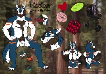 animal_genitalia animal_penis anthro armpit_hair ball_tuft balls beard blep blue_body blue_eyes blue_fur body_hair brown_hair canine_genitalia canine_penis chest_hair chibi computer dessert doughnut dumbbell electronics facial_hair flannel_shirt food frisbee fully_sheathed fur genitals hair half-closed_eyes heart_symbol knot knotted_penis looking_at_viewer looking_back looking_back_at_viewer male male_anthro narrowed_eyes nipples nude nude_anthro nude_male orange_body orange_fur pastry penis pubes rear_view red_penis sheath sitting slightly_chubby slightly_chubby_anthro slightly_chubby_male smile solo spread_legs spreading standing tail teeth tongue tongue_out tuft weights white_body white_fur labradorszn rasker canid canine canis mammal wolf 2024 hi_res model_sheet