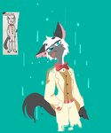 anthro clothed clothing fully_clothed fur green_background grey_body grey_fur looking_at_viewer notched_ear pose simple_background solo standing white_body white_fur hydrabb domestic_cat felid feline felis mammal 2023 5:6 digital_media_(artwork)