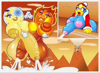 anthro balls big_balls big_breasts big_nipples big_penis blorp bodily_fluids breasts castle crossgender cum cum_flooding ejaculation excessive_cum excessive_genital_fluids eyebrows eyeshadow floating foreskin genital_fluids genitals glorp group gynomorph half-closed_eyes hand_holding hand_on_breast hand_on_penis hands-free huge_balls huge_breasts huge_nipples huge_penis hyper hyper_balls hyper_cum hyper_genitalia hyper_penis intersex intersex/intersex inverted_nipples lips macro makeup moon mountain mtg_crossgender mti_crossgender narrowed_eyes nipples onomatopoeia orb_body outside partially_retracted_foreskin penis retracted_foreskin saggy_balls slosh sound_effects spontaneous_ejaculation sun text thick_eyebrows thick_lips trio thisnameistaken kirby_(series) nintendo king_dedede mr._bright mr._shine avian bird penguin hi_res redraw