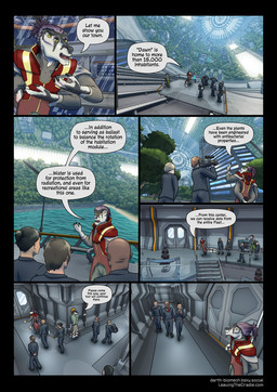 3_fingers 4_arms 4_eyes anthro bald black_claws camera claws dark_body dark_skin dialogue dialogue_box fingers group hair light_body light_skin male multi_arm multi_eye multi_limb open_mouth purple_hair scar space speech_bubble suit_and_tie text vehicle water window yellow_eyes darth_biomech leaving_the_cradle zane_htrua_sha alien human mammal raharr 2025 colored comic english_text hi_res url