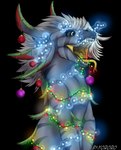 female feral garland holidays mouth_shot open_mouth solo tongue toy yororo christmas mythology yoro dragon mythological_creature mythological_scalie scalie hi_res