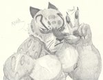 angry anthro barazoku blush claws finger_claws fur male markings muscular muscular_anthro muscular_male nipples pecs solo spots spotted_body spotted_fur whiskers pinumontbalou dreamworks kung_fu_panda tai_lung_(kung_fu_panda) felid feline felis leopard mammal pantherine hi_res monochrome