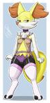 anthro breasts clothing crotchless_clothing crotchless_panties crotchless_underwear female fur garter_belt garter_straps genitals legwear lingerie looking_at_viewer nipples panties pussy simple_background smile solo stockings thigh_highs translucent translucent_clothing underwear gefauz nintendo pokemon braixen canid canine generation_6_pokemon mammal pokemon_(species) hi_res