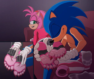 5_toes anthro barefoot big_feet blue_body blue_fur boots_removed claws clothing colored_nails countershading dirty dirty_clothing dirty_socks duo eyes_closed feet female foot_fetish foot_focus foot_play footwear fur furniture gloves green_eyes hair handwear humanoid_feet male male/female multicolored_body multicolored_fur nails pawpads paws pink_body pink_fur pink_hair plantigrade pointy_ears prick_ears shoes shoes_removed sitting smile socks socks_removed sofa soles stirrup_socks tan_body tan_countershading tan_fur toe_claws toes two_tone_body two_tone_fur white_clothing pinwin sega sonic_the_hedgehog_(series) amy_rose sonic_the_hedgehog eulipotyphlan hedgehog mammal hi_res