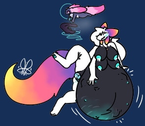 4_arms ambiguous_gender amniotic_fluid anthro belly big_belly big_breasts birth blush bodily_fluids breasts clenched_teeth duo female fur genital_fluids genitals hair hot_towel huge_belly hyper hyper_belly hyper_pregnancy lactating live_birth magic milk multi_arm multi_breast multi_limb nipples nude pain pregnant pregnant_female straining teeth thick_thighs towel vaginal_birth vulva daebelly dae_(daebelly) ylle_(daebelly) lumina_(species) digital_media_(artwork) hi_res nonbinary_(lore)