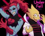 alternate_universe anthro duo female foxvulpine underfell undertale undertale_(series) alphys_(underfell) undyne_(underfell) fish lizard marine reptile scalie 2016 5:4