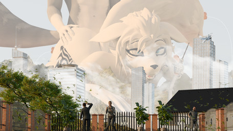 aircraft airplane anthro building city destruction doggystyle duo female from_behind_position jet macro male male/female sex vehicle electricbug43 blender_cycles maxine_(domibun) canid canine fox human mammal 16:9 hi_res widescreen