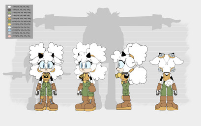 anthro bell bell_collar blue_eyes boots chart clothing collar female fingerless_gloves footwear fur gloves handwear height_chart horn shoes solo wispon wool_(fur) adam_bryce_thomas idw_publishing sega sonic_the_hedgehog_(comics) sonic_the_hedgehog_(idw) sonic_the_hedgehog_(series) lanolin_the_sheep_(sonic) bovid caprine mammal sheep absurd_res hi_res model_sheet