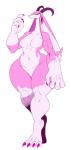 4_fingers 4_toes absurd_res anthro bao_(sssonic2) big_breasts big_hands blue_eyes bovid breasts caprine claws club_arms curvy_figure digital_media_(artwork) featureless_breasts featureless_crotch feet female fingers fur goat hi_res horn huge_hands looking_at_viewer mammal muscular muscular_anthro muscular_female navel nude pink_body pink_fur raised_arm simple_background solo sssonic2 thick_thighs toe_claws toes voluptuous white_background wide_hips yellow_sclera