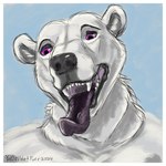 anthro black_lips black_nose border female fur lips mouth_shot open_mouth pink_eyes purple_flesh purple_tongue shice tongue white_body white_border white_fur wolfywetfurr_(artist) bear mammal polar_bear ursine 1:1 hi_res