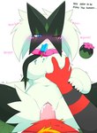 anthro big_breasts blue_eyes blush bodily_fluids breast_curtains breasts cum cum_in_pussy cum_inside duo erection featureless_breasts female female_focus female_penetrated food fur genital_fluids genitals green_body green_fur hand_on_breast holding_breast male male/female male_penetrating male_penetrating_female navel nude one_eye_closed penetration penile penile_penetration penis popsicle pussy red_body red_fur sex simple_background text vaginal vaginal_penetration white_background nakachidragon nintendo pokemon felid feline generation_7_pokemon generation_9_pokemon incineroar mammal meowscarada pokemon_(species) 2024 digital_media_(artwork) english_text hi_res