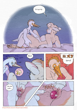 5_fingers anthro anthro_on_anthro anthro_penetrated anthro_penetrating anthro_penetrating_anthro becoming_flaccid bed bedroom breasts butt clothing cock_warmer dialogue duo feathers female female_penetrated fingers flustered fur furniture genitals hooves horrified humanoid_hands interspecies lying lying_on_bed male male/female male_penetrating male_penetrating_female nervous nipples nude nude_anthro nude_female nude_male on_back on_bed page_number penetration penile penile_penetration penis penis_clothing penis_in_vagina sex sex_toy sex_toy_in_vagina sex_toy_insertion speech_bubble tail tan_body tan_fur text tongue vaginal vaginal_penetration vulva white_body white_feathers kantachibli clover_(kantachibli) phillip_(kantachibli) avian bird bovid bovine cattle heron mammal pelecaniform comic english_text hi_res url