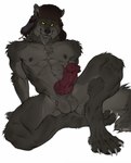 abs anatomically_correct anatomically_correct_genitalia anatomically_correct_penis animal_genitalia animal_penis anthro areola athletic athletic_anthro athletic_male balls big_penis butt canine_genitalia canine_penis chest_tuft claws clothing digitigrade feet fur genitals grey_body grey_fur hat hat_only headgear headgear_only headwear headwear_only knot male mostly_nude navel nipples pecs penis pose simple_background sitting smile snaggle_tooth solo tail tuft vein veiny_knot veiny_penis white_background yellow_eyes shepherdart canid canine canis mammal wolf 2022 digital_media_(artwork) hi_res pinup