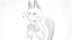 anthro blush bodily_fluids clothing female fingers_together hoodie jacket markings mole_(marking) nervous smile solo sweat topwear dragonweirdo animal_crossing nintendo olivia_(animal_crossing) felid feline mammal hi_res