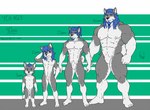 abs anthro athletic biceps group male male/male muscular muscular_male muscular_young pecs slim young hunterramirez canid canine canis domestic_dog mammal wolf