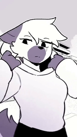 anthro breasts cheek_tuft clothed clothed_anthro clothed_female clothing day detailed_background emoji_description eye_scar eye_through_hair eyebrow_through_hair eyebrows facial_markings facial_scar facial_tuft female female_anthro fingers hair hand_in_pocket head_markings hoodie markings mouth_closed muzzle_(marking) narrowed_eyes pockets removing_hood scar sky solo sparkles thin_eyebrows topwear translucent translucent_hair tuft conditional_dnp sonokido ventura_city_drifters violet_naire canid canine canis domestic_dog german_shepherd herding_dog mammal pastoral_dog 2024 animated digital_media_(artwork) half-length_portrait lol_comments no_sound portrait short_playtime webm