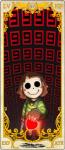 alternate_version_at_source art_nouveau blush card card_template chara_(undertale) dogbomber empty_eyes evil_grin eyeless fortune_telling humanoid knife major_arcana male roman_numeral smile solo tarot tarot_card the_devil_(tarot) undertale undertale_(series)