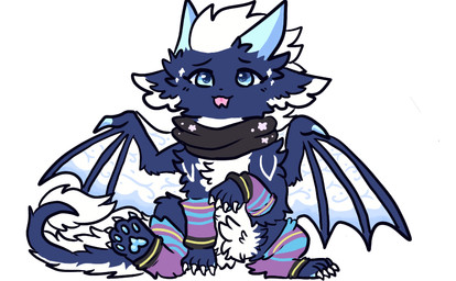 anthro arm_warmers armwear blep chibi claws clothing footwear forked_tongue fur horn looking_at_viewer membrane_(anatomy) membranous_wings scarf sitting socks solo tail tail_tuft tongue tongue_out tuft wings ryukiri mythology noelle_(ryukiri) dragon furred_dragon furred_scalie mythological_creature mythological_scalie scalie
