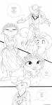 2016 absurd_res anthro black_and_white canid canine claws clothed clothing comic cowboy dialogue digital_media_(artwork) disney door dress duo english_text female fox fur hi_res inter_schminter judy_hopps lagomorph leporid male mammal monochrome nick_wilde open_mouth rabbit red_fox simple_background speech_bubble spintherella teeth text true_fox white_background zootopia