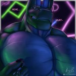 anthro areola big_muscles big_pecs biped bodily_fluids green_body hand_on_nipple horn huge_muscles hyper hyper_muscles lactating looking_at_viewer male male_lactation milk milking_self muscular muscular_anthro muscular_male neck_muscles neon neon_lights neon_sign nightclub nipples nude pecs sign simple_background smile solo teeth text thick_neck yellow_eyes tiotiored mythology victor_(tiotiored) dragon mammal mythological_creature mythological_scalie scalie 1:1 clip_studio_paint_(artwork) digital_media_(artwork) english_text hi_res portrait signature