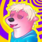 abstract_background anthro blonde_hair clothing fur hair hoodie hypnosis male mind_control pattern_background pink_body pink_fur ringed_eyes simple_background solo topwear ilris_otter ottah mammal mustelid otter river_otter 1:1 animated short_playtime