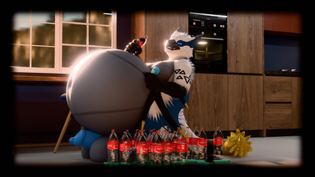 animal_genitalia animal_penis anthro areola balls belly belly_expansion belly_inflation beverage beverage_bottle big_balls big_belly big_breasts big_penis black_sclera blue_areola blue_eyes blue_nipples blue_penis bottle breasts canine_genitalia canine_penis coke_and_mentos container erection expansion fur genitals gynomorph holding_object huge_balls huge_belly huge_penis hyper hyper_belly hyper_inflation inflation intersex kitchen kneeling looking_at_viewer nipple_piercing nipples nude on_ground penis piercing smile soda soda_bottle soda_inflation solo tail white_body white_fur vaqueroserg capcom coca-cola mentos monster_hunter mythology sidro_(renrir) dragon flying_wyvern mythological_creature mythological_scalie nargacuga scalie 16:9 3d_(artwork) digital_media_(artwork) hi_res widescreen