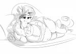 clothed clothing cutie_mark female feral hair horn lying navel solo sirmasterdufel friendship_is_magic hasbro my_little_pony mythology rarity_(mlp) equid equine mammal mythological_creature mythological_equine unicorn 2015 hi_res monochrome