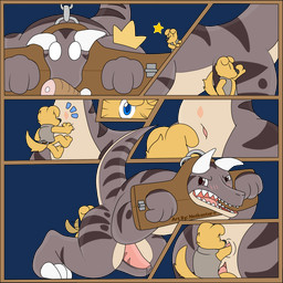 anal anal_fisting anal_penetration anthro anthro_on_anthro anus bdsm blush bodily_fluids bound butt chain claws clothing dominant dominant_male duo erection exclamation_point fisting genital_fluids genitals glistening interspecies larger_male larger_sub looking_at_anus male male/male nose_to_anus open_mouth penetration penis precum sharp_teeth size_difference smaller_male star submissive submissive_male tail tail_motion tailwag tapering_penis teeth text tongue topwear vest conditional_dnp notkastar bird_dog canid canine canis domestic_dog golden_retriever hunting_dog mammal retriever 1:1 2018 alpha_channel comic digital_media_(artwork)