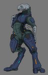 big_butt bodysuit butt camel_toe clothing digitigrade grey_background internal_genitals male simple_background skinsuit solo thick_thighs tight_clothing charbold halo_(series) microsoft xbox_game_studios fan_character alien sangheili digital_media_(artwork)