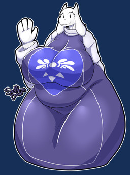 anthro belly big_breasts big_butt biped breasts butt female female_anthro huge_breasts huge_butt huge_thighs hyper hyper_butt hyper_thighs overweight slightly_chubby solo standing thick_thighs snekkobean deltarune undertale undertale_(series) toriel bovid caprine goat mammal absurd_res alpha_channel hi_res