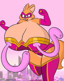 action_pose anthro armwear big_breasts bodysuit boots breasts city city_background clothing domino_mask elastic elastic_body elastic_nipples elasticity elbow_gloves eyemask eyewear female footwear fur gloves gold_accents green_eyes handwear huge_breasts hyper legwear mask nipples orange_body orange_fur pink_armwear pink_bodysuit pink_clothing pink_elbow_gloves pink_gloves pink_handwear pink_legwear pink_nipples pink_skinsuit pink_thigh_boots pink_thigh_highs pose prehensile_nipples running shoes skinsuit solo tan_body tan_fur thick_thighs thigh_boots thigh_highs tight_clothing wide_hips thomasbluewolf dreamworks the_bad_guys diane_foxington canid canine fox mammal 4:5 absurd_res hi_res