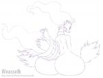 anthro anthrofied big_butt butt generation_5_pokemon huge_butt legendary_pokemon nintendo pokemon pokemon_(species) pokemorph reshiram sitting solo weasselk