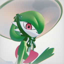 3_fingers ambiguous_gender chest_spike clothing dress fingers green_body green_hair hair hat headgear headwear looking_at_viewer pseudo_clothing pseudo_hair red_eyes simple_background smile solo spikes spikes_(anatomy) white_background white_body sublender1234 nintendo pokemon gardevoir generation_3_pokemon humanoid pokemon_(species) 1:1 2025 3d_(artwork) blender_(artwork) digital_media_(artwork) hi_res