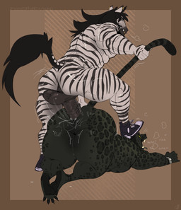 anal anal_penetration animal_genitalia animal_penis anthro ass_up big_penis breath clock clothing dominant duo equine_genitalia equine_penis facial_piercing feet feet_together feet_together_knees_apart foot_on_head footwear footwear_only from_behind_position genitals hair lip_piercing long_hair male male/male mature_male melanistic moan mostly_nude muscular muscular_dom muscular_dom_overweight_sub muscular_male muscular_top onomatopoeia overweight overweight_bottom overweight_male overweight_sub panting penetration penile penile_penetration penis penis_in_ass piercing rough_sex sex shoes shoes_only sneakers sneakers_only sound_effects step_position stepped_on tail tail_pull text thick_thighs watch wristwatch wristwatch_only twistedteeth lowell_lousely salvador_dakota equid equine felid jaguar mammal pantherine zebra digital_media_(artwork) hi_res