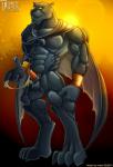 anthro black_body black_fur bodily_fluids cum erection fur genital_fluids genitals male melanistic membrane_(anatomy) membranous_wings muscular muscular_anthro muscular_male penis precum simple_background solo wings maxx777 disney gargoyles talon_(gargoyles) felid mammal pantherine hi_res