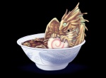 feral food green_eyes in_food membrane_(anatomy) membranous_wings micro narutomaki noodles open_mouth partially_submerged ramen smile solo soup tongue wings foxiful asian_mythology east_asian_mythology mythology dragon eastern_dragon mythological_creature mythological_scalie scalie alpha_channel