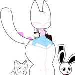 anthro duo male blackmoonx felid feline kaiju lagomorph leporid mammal monster rabbit 1:1 hi_res