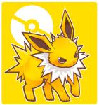 ambiguous_gender blush border feral pokeball solo white_border rag._(artist) nintendo pokemon eeveelution generation_1_pokemon jolteon pokemon_(species)