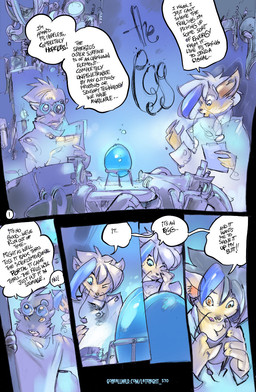 butt dialogue duo egg energy eyewear female goggles laboratory male mind_control science text mamabliss felid mammal comic digital_media_(artwork) english_text hi_res