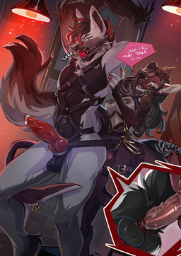 abdominal_bulge accessory anal anal_fluids anal_penetration animal_dildo animal_genitalia animal_penis animal_sex_toy anthro anus areola ball_gag balls barbed_dildo bdsm bedroom_eyes big_dildo big_penis big_strapon bodily_fluids bound breasts butt canine_genitalia canine_penis chain close-up cutout dialogue dildo dominant dominant_female duo equine_dildo erect_nipples erection eyes_closed female female_dominating_male female_penetrating female_penetrating_male fin fin_piercing fin_ring forced from_behind_position fur furgonomic_piercing furgonomics gag gagged garter genital_fluids genitals gold_(metal) gold_chain growling half-closed_eyes hand_on_partner hand_on_shoulder hands_above_head hands_tied harness harness_only heart_(marking) knot knotted_dildo knotted_equine_dildo knotted_penis knotted_strapon larger_sub leaking_precum leg_garter looking_at_another male male/female male_penetrated markings narrowed_eyes navel nipple_piercing nipples nude object_in_ass pegging penetration penile penis piercing precum seductive sex sex_toy sex_toy_in_ass sex_toy_insertion size_difference smaller_female smile speech_bubble standing standing_sex stepping_stool strapon strapon_in_ass strapon_sex submissive submissive_male tail teeth text toying_partner vein veiny_penis ventral_groove kammi-lu rose_(kamikazekit) aquatic canid canine canis fish mammal shark wolf digital_media_(artwork) english_text