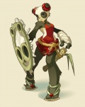 anthro clothed clothing female footwear sandals shield shoes skimpy solo gueuzav ankama dofus bear mammal pandawa 4:5 hi_res