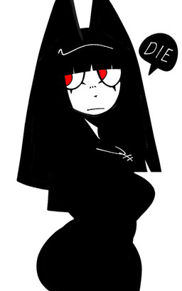 anthro bangs black_clothing black_dress black_ears black_hair breasts clothing dress eyelashes female front_view hair jewelry mouth_closed necklace red_eyes simple_background solo speech_bubble text white_background white_body white_sclera xarop77 witchcat_(xarop77) domestic_cat felid feline felis mammal 2025 digital_drawing_(artwork) digital_media_(artwork) english_text hi_res portrait three-quarter_portrait