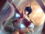 ahri animal_ears arm_warmers black_hair breasts clothing cloud facial_mark female fox_ears fox_tail fuka hair hi_res human league_of_legends lighting long_hair looking_at_viewer multiple_tails orb outside shaded simple_background sky smile solo sun video_games wallpaper warm_colors yellow_eyes
Rating: Safe
Score: 8
User: CheckUp
Date: January 02, 2014