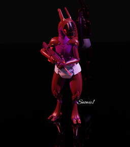 anthro butt clothed clothing diaper diaper_fetish diaper_only gun holding_object holding_weapon long_tail machine male pose ranged_weapon reflection solo standing tail topless weapon wearing_diaper wetness_indicator snowie1_(artist) matrix_(synth) synth_(vader-san) 3d_(artwork) blender_(artwork) digital_media_(artwork) hi_res