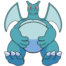 anthro belly male open_mouth simple_background smile solo tongue zaryuzu_73 nintendo pokemon charizard generation_1_pokemon pokemon_(species) 1:1 animated animated_gif digital_media_(artwork) low_res short_playtime