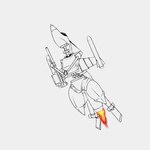 aircraft antennae_(anatomy) anthro arm_cannon black_sclera dangling_feet digitigrade female fire flying machine mechanical_arm mechanical_body mechanical_leg mechanical_wings missile red_eyes rocket solo spacecraft thick_thighs vehicle heelipmo living_aircraft living_machine living_spacecraft living_vehicle robot 1:1 absurd_res digital_drawing_(artwork) digital_media_(artwork) hi_res monochrome